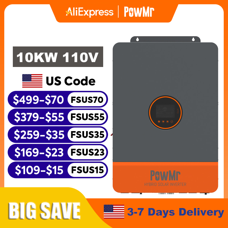 Drone Solar Charger - Inversor híbrido solar PowMr de 16KW/10KW,